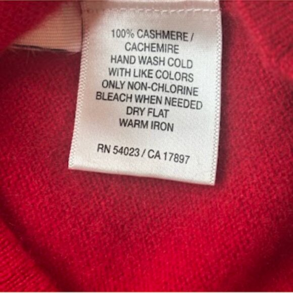 Vintage Cashmere Old Navy Red 100% Cashmere Sweater Sz S Ribbed Shawl Collar - Picture 3 of 7